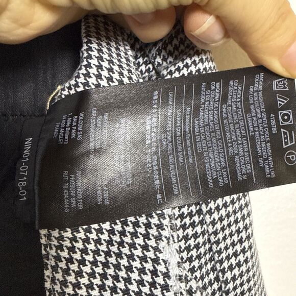 Volcom Chino Golf Pants Mens 28 Black & White Straight Houndstooth Flat Front - Picture 10 of 10